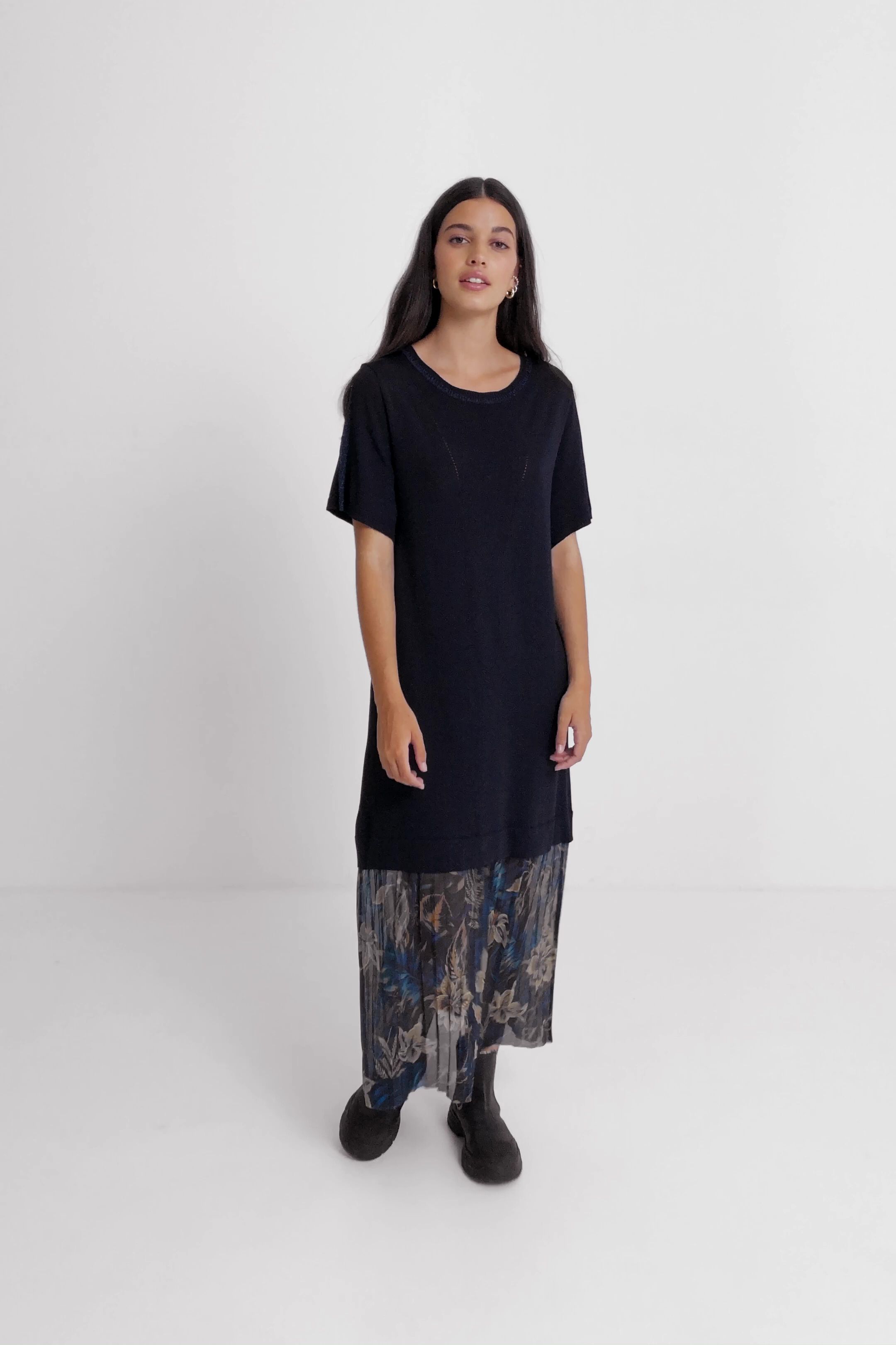 Robe maille fleurs
