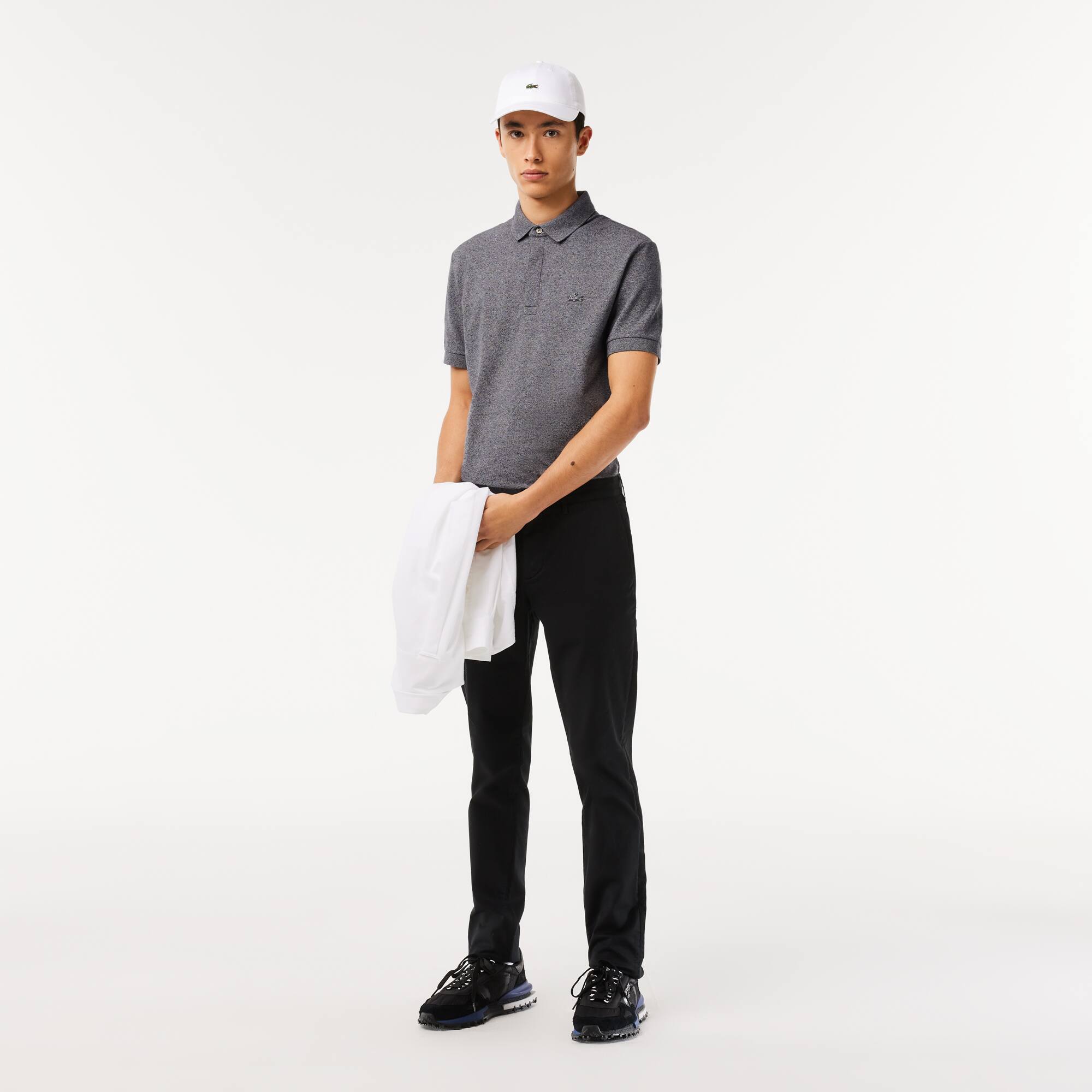 Smart Paris Stretch Cotton Piqué Poloshirt Kurze Ärmel - Grau - Lacoste - Herren