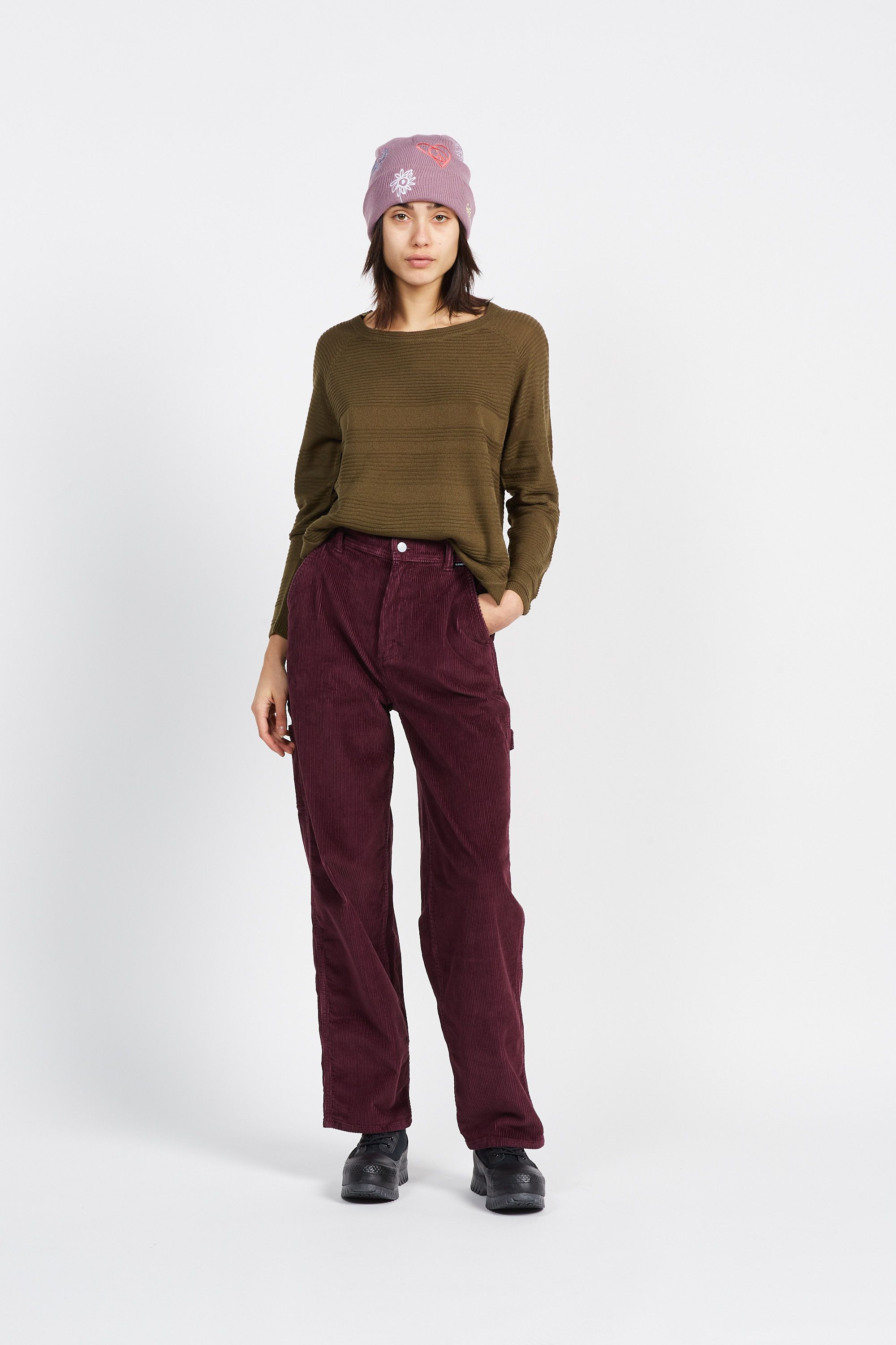 ELEMENT Pantalon en velours UTILITY Rouge