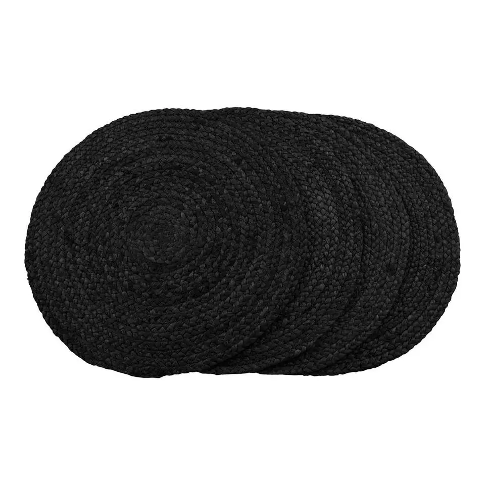 Hioshop Bombay Placemat Ø38cm- set van 4 donkergrijs