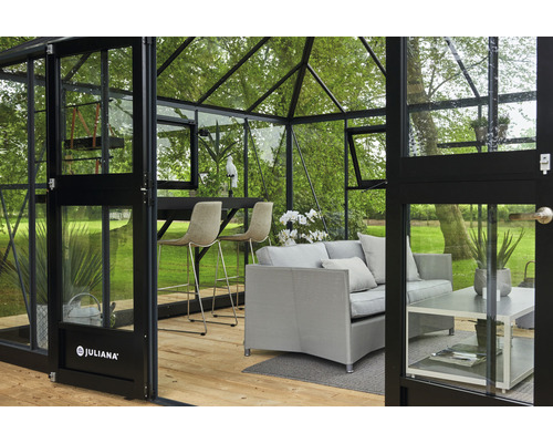 JULIANA Grand Oase kas 18,8 m² 3 mm veiligheidsglas 368 x 511 cm antraciet/zwart