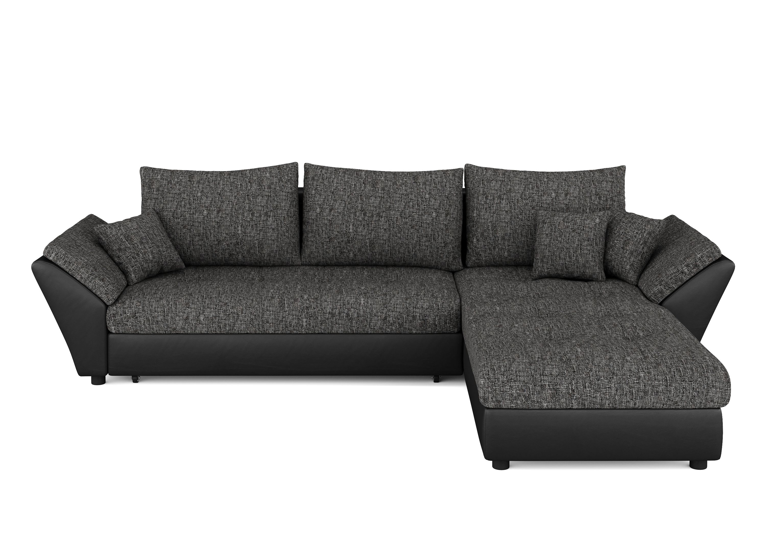 Ecksofa mit Schlaffunktion CAESAR links/rechts schwarz