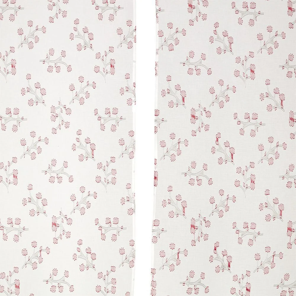 Vitrage blanc à fleurs L120X60 cm x2