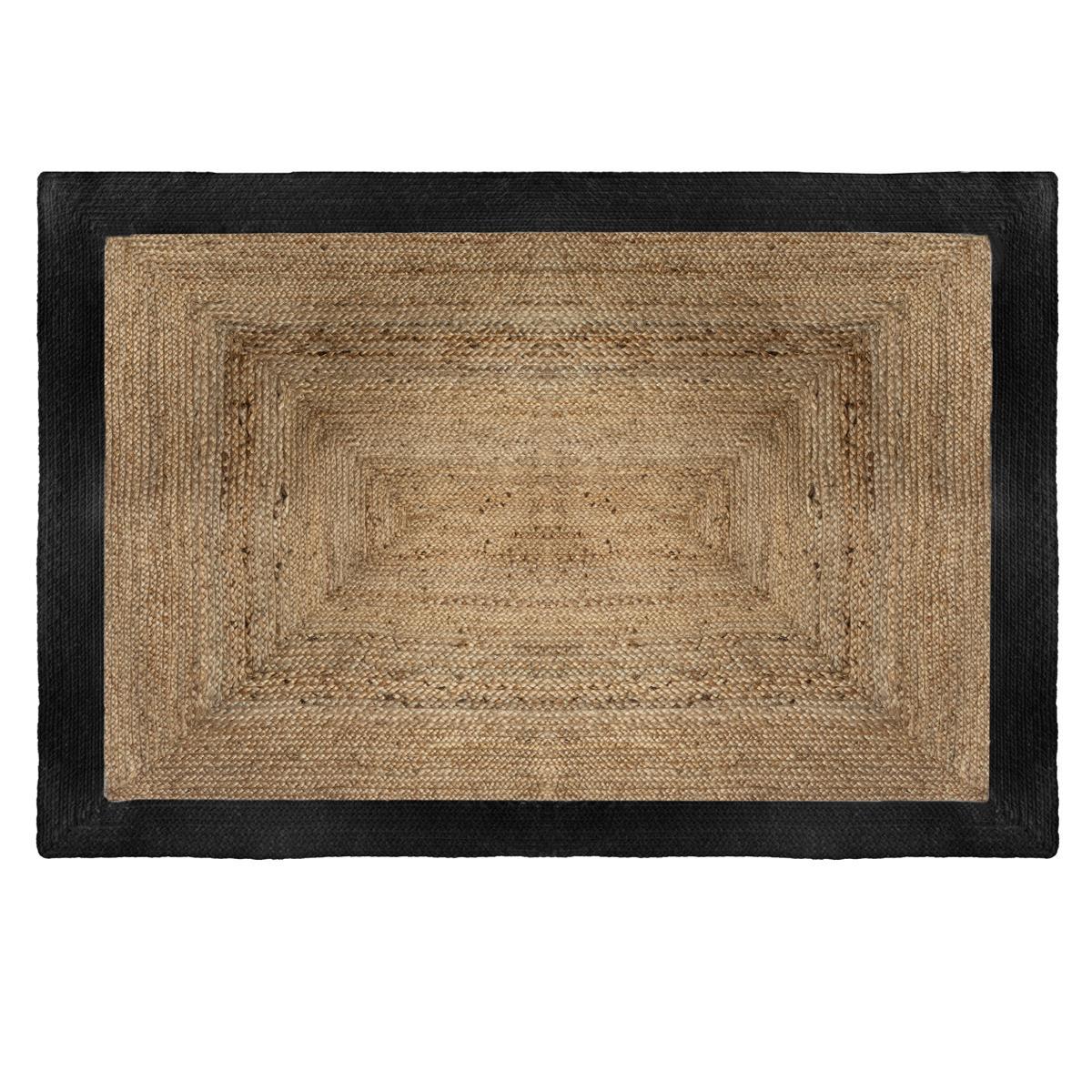 TAPIS JUTE BORD NOIR D.120X170CM