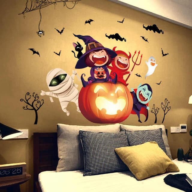 Vægdekoration med Halloween motiv, Græskarfest 60x90cm