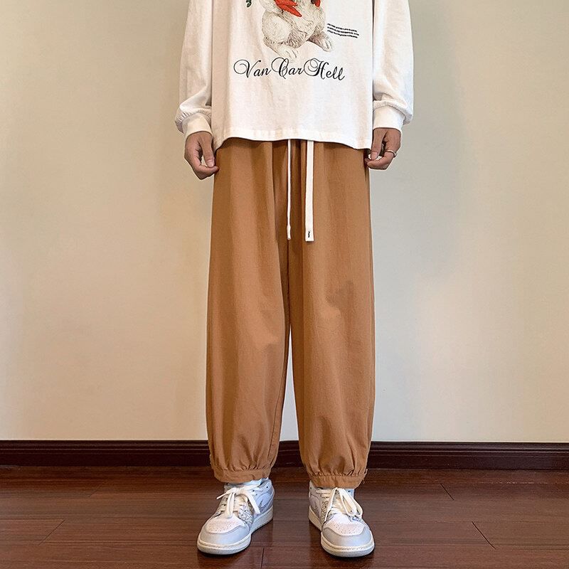 Ayuyel - Effen cropped harembroek met trekkoordtaille