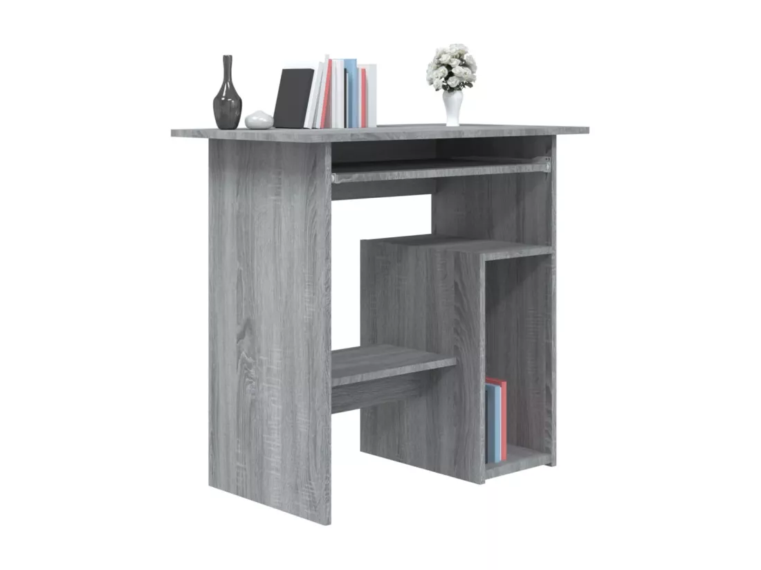 Bureau Sonoma gris 80x45x74 cm Bois d'ingénierie