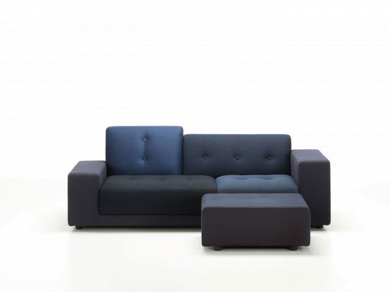 Vitra Polder Compact bank rood armleuning links