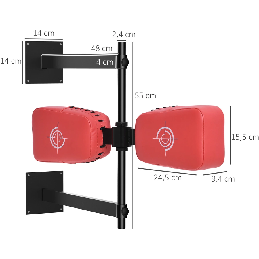 HOMCOM Kampfsporttrainer mit 360-Grad Drehung rot