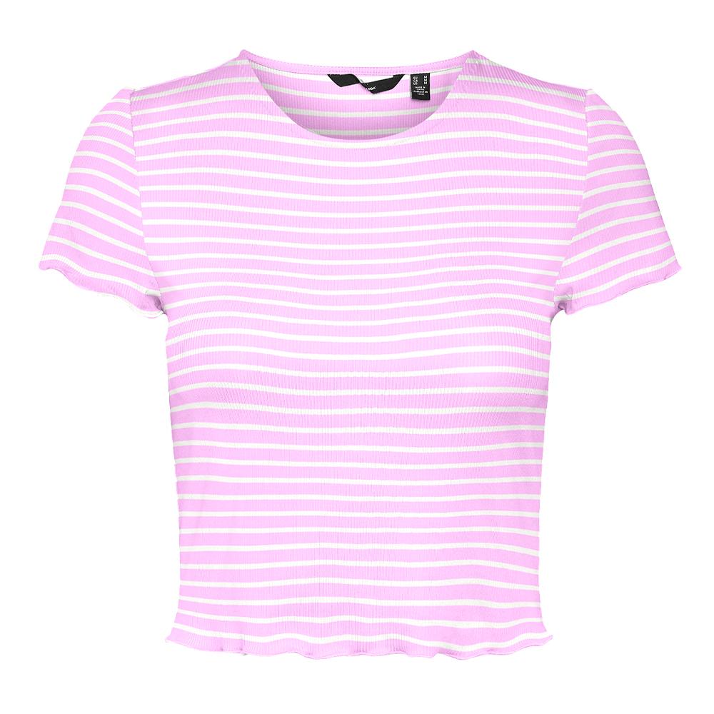 Vero Moda T-Shirt Rose/Blanc Femme Vero Moda Madi Jill