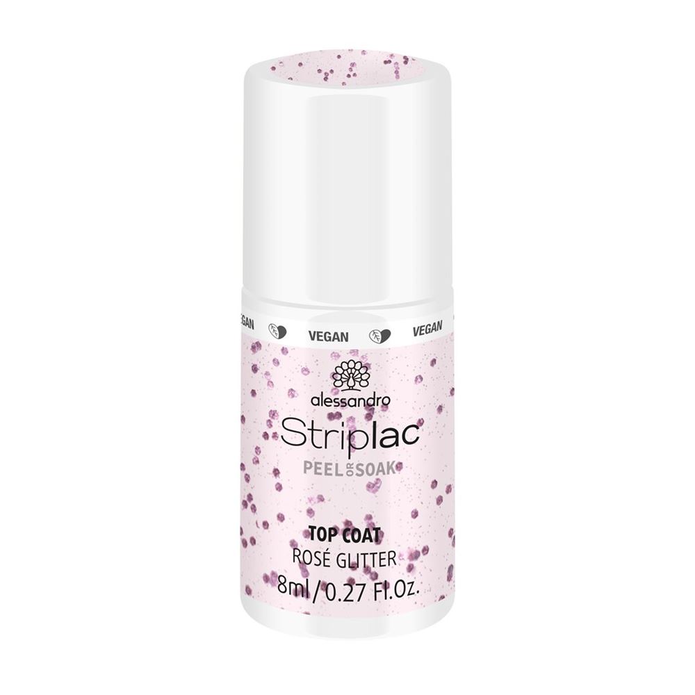 ALESSANDRO INTERNATIONAL Striplac Top Coat Rosé Glitter 8 ml