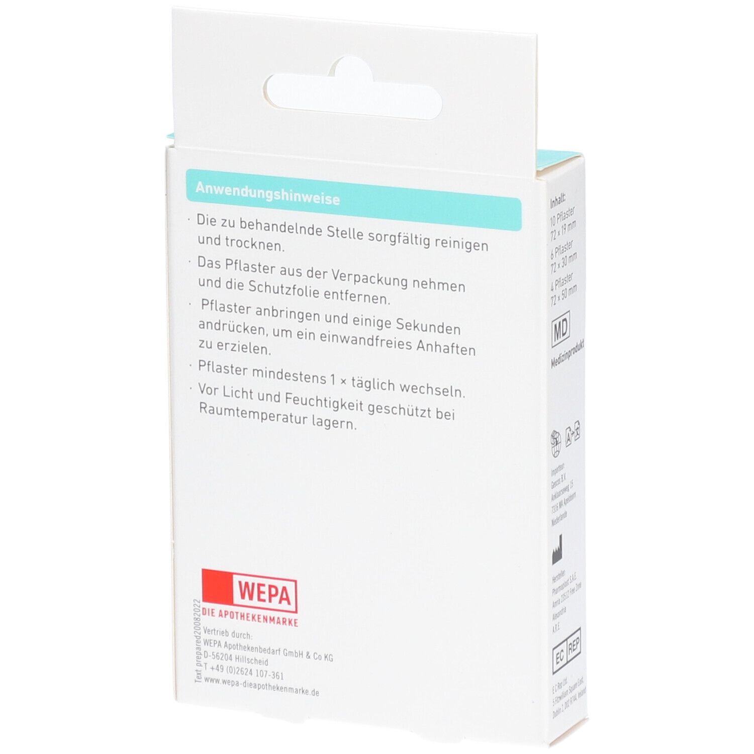 WEPA Pflaster Strips sensitiv 3 Größen