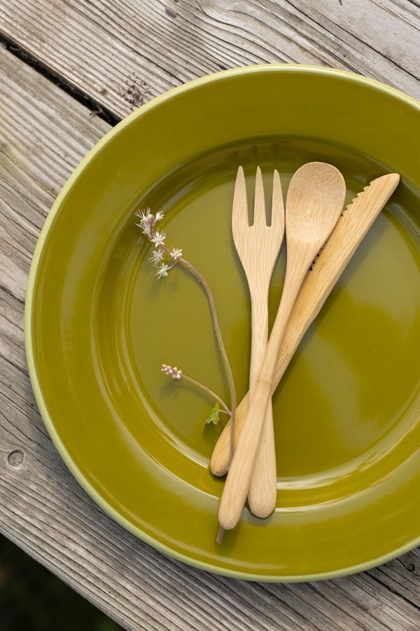 Bord, emaille, olijfgroen met lichtgroen randje, Ø26 CM