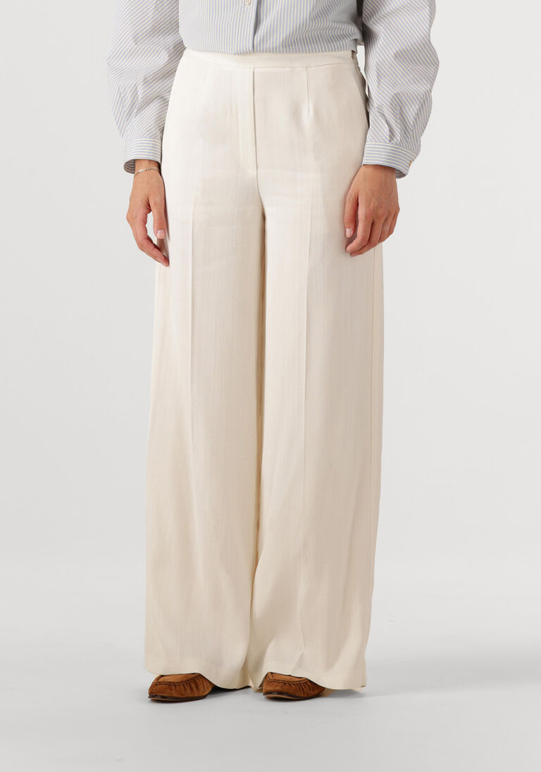creme forte forte pantalon viscole wool slubbed high waist pants