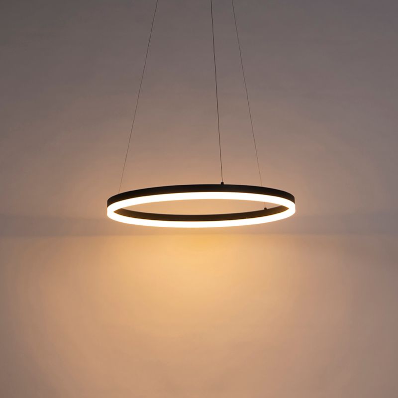 Design hanglamp zwart 60 cm incl. LED 3-staps dimbaar - Anello