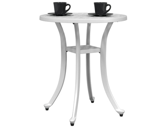 VIDAXL - Table d'appoint Table de jardin blanc ø48x53 cm aluminium coulé