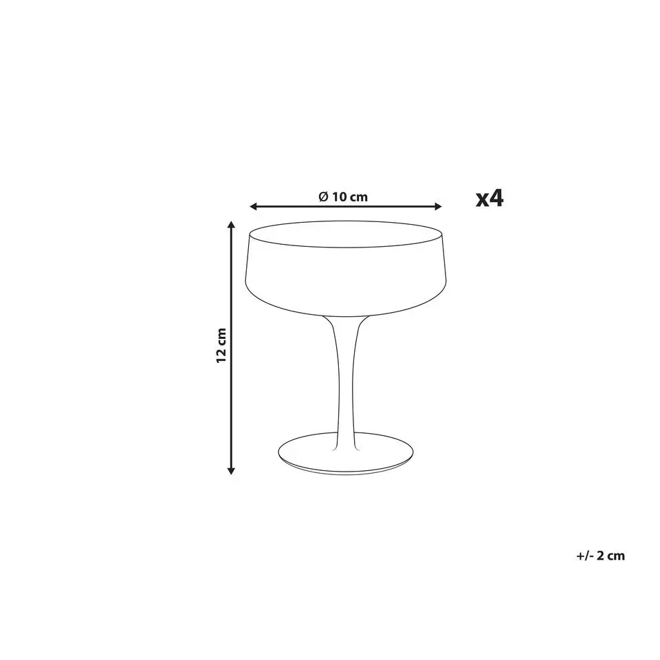 QUARTZ - Champagnecoupe set van 4 - Grijs - Glas