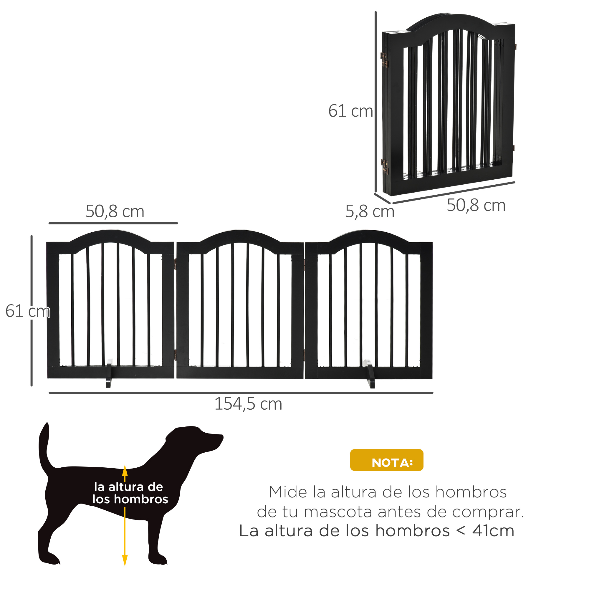 Barreira de segurança PawHut preta