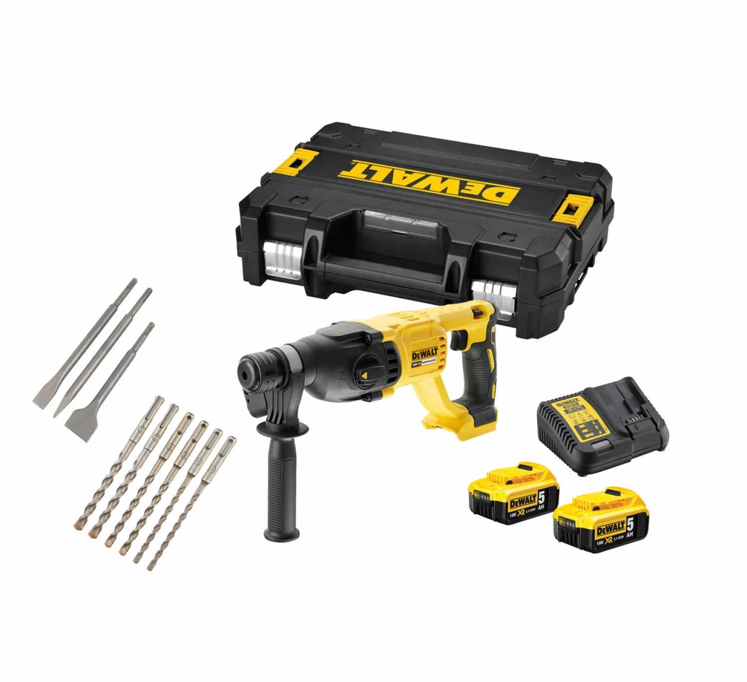 DeWALT DCH133P2X 18V Li-Ion Accu SDS-plus combihamer set (2x 5.0Ah accu) in TSTAK - 2,6J
