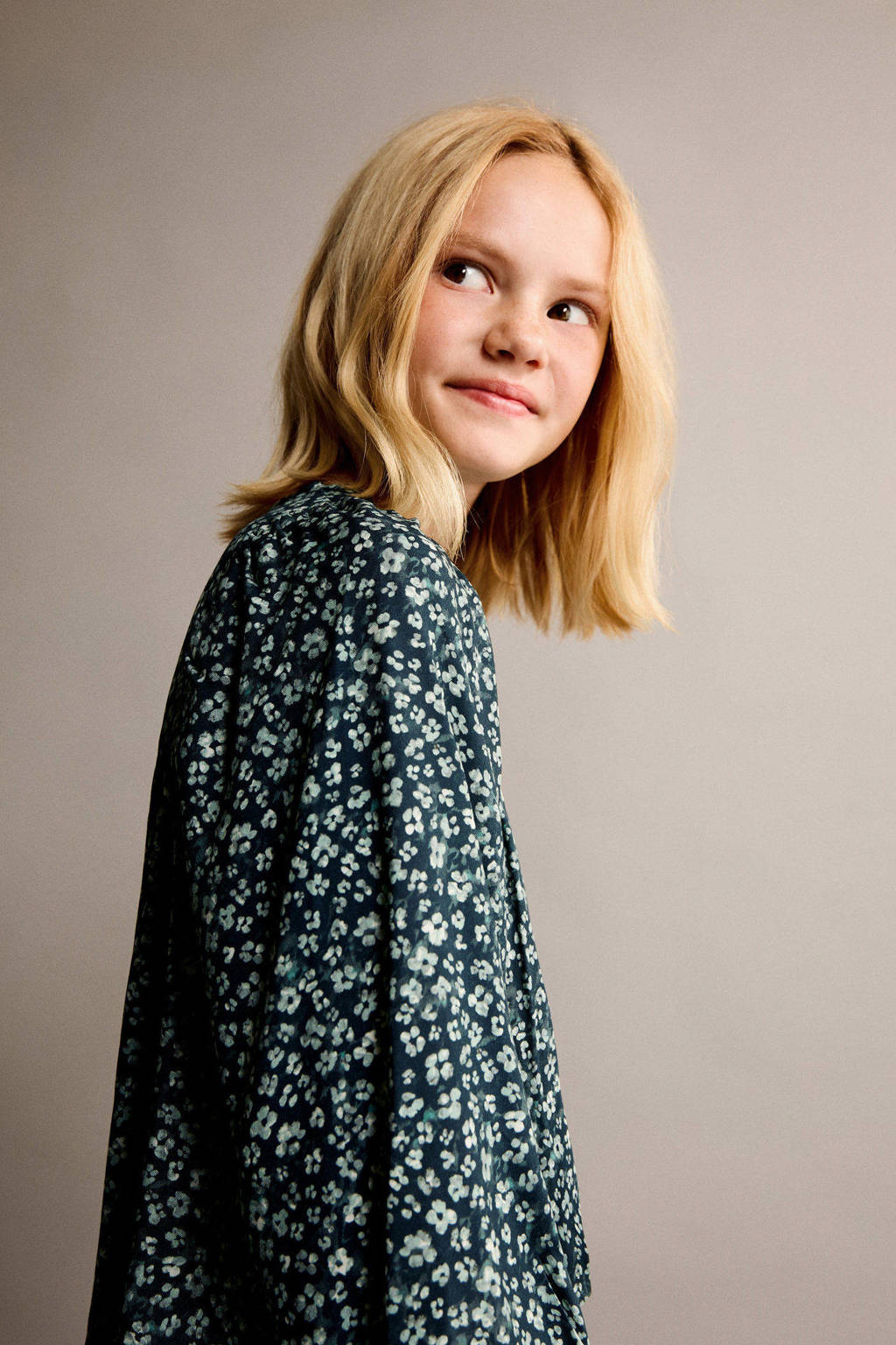 Mango Kids gebloemdetop groen/lichtgroen