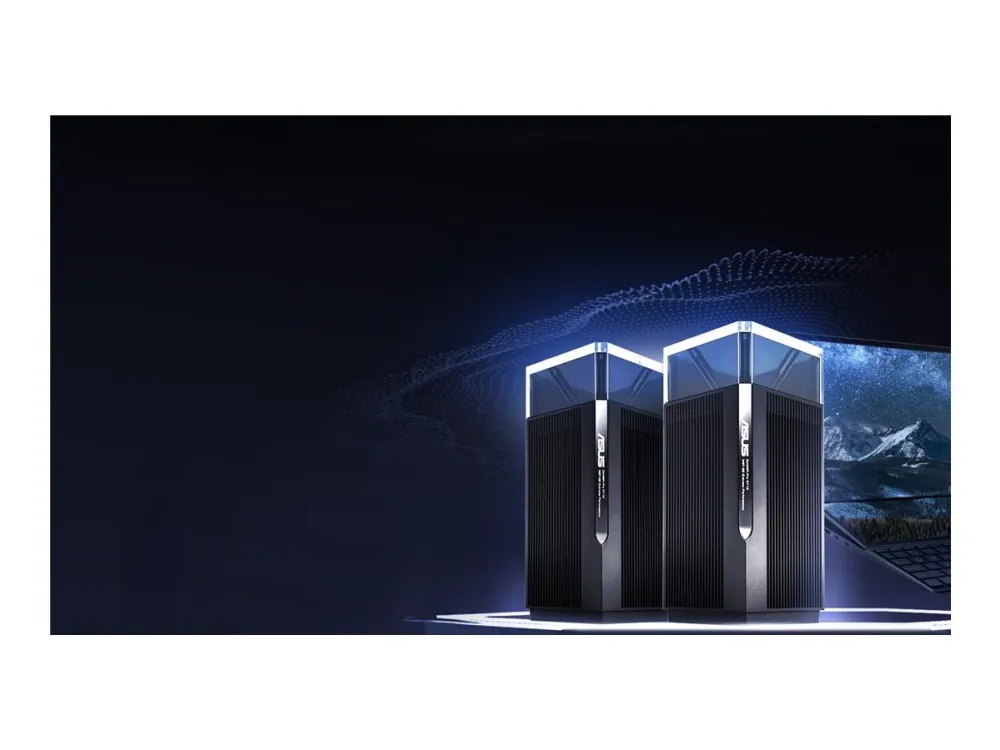 ASUS ZenWiFi Pro ET12 - 2-Pack - Wi-Fi-system (2 routere) - op til 6000 sq.ft - mesh - GigE, 2.5 GigE - Wi-Fi 6E - Multi-Band