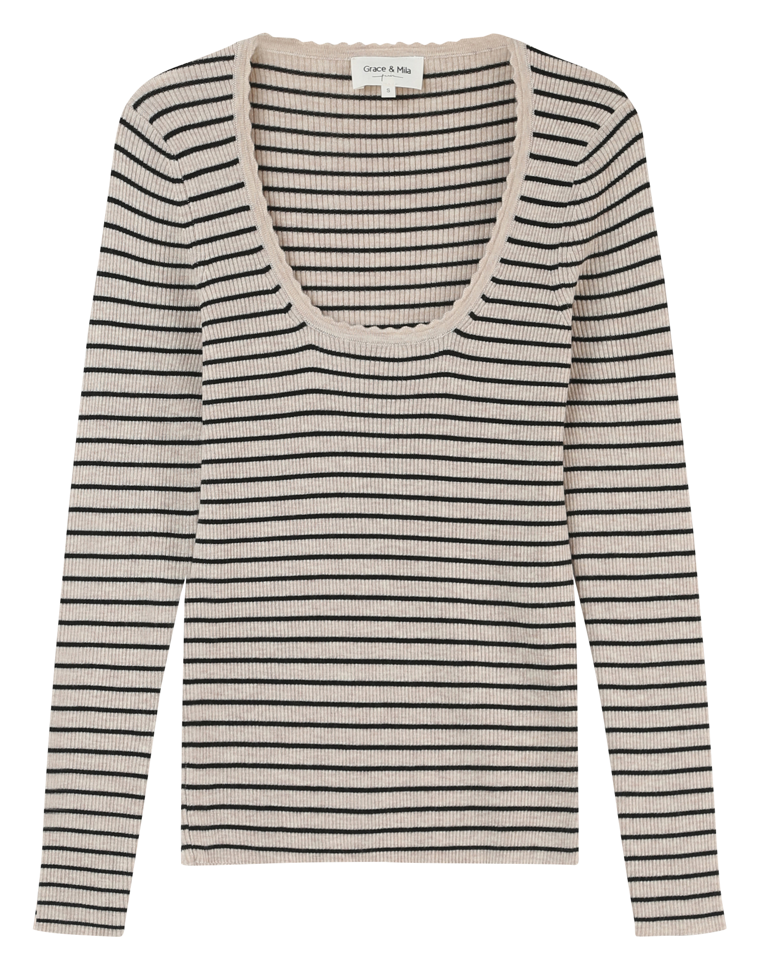 LABOETIE - Pull ajusté col carré côtelé| Multicolore