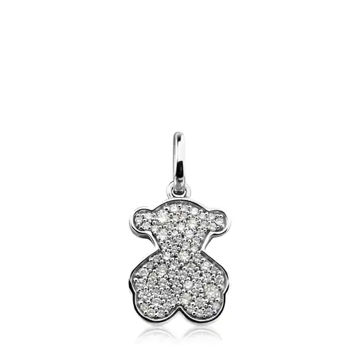 Pingente Icon Gems em ouro branco com motivo de urso cravejado de diamantes