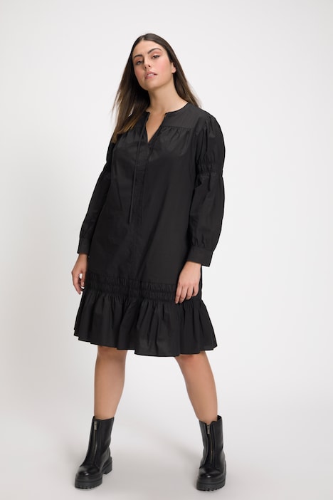 Kleid, A-Line, Bindeband, Langarm