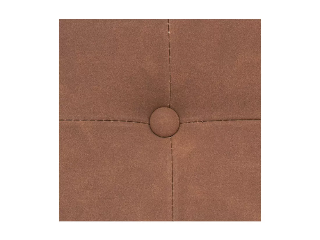 Pouf et Coffre de rangement en bois et revêtement Marron 38 x 38 cm