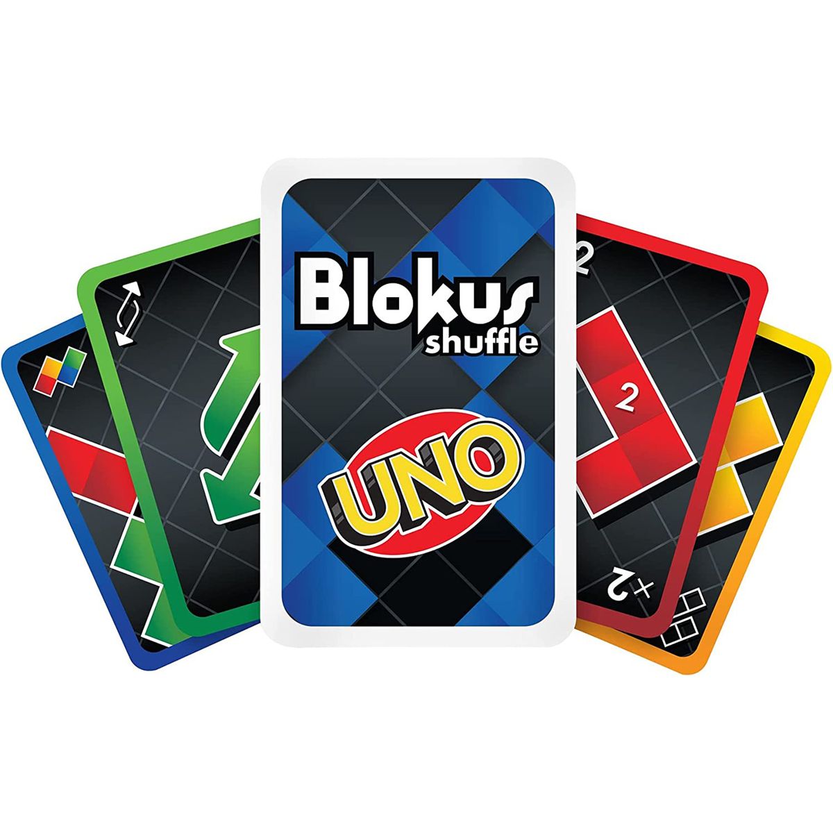 Mattel GXV91 - Blokus Shuffle - Strategiespiel, UNO Edition