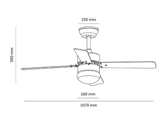 Ventilateur de Plafond Silencieux Cygnus Niquel 107cm Moteur DC Argent