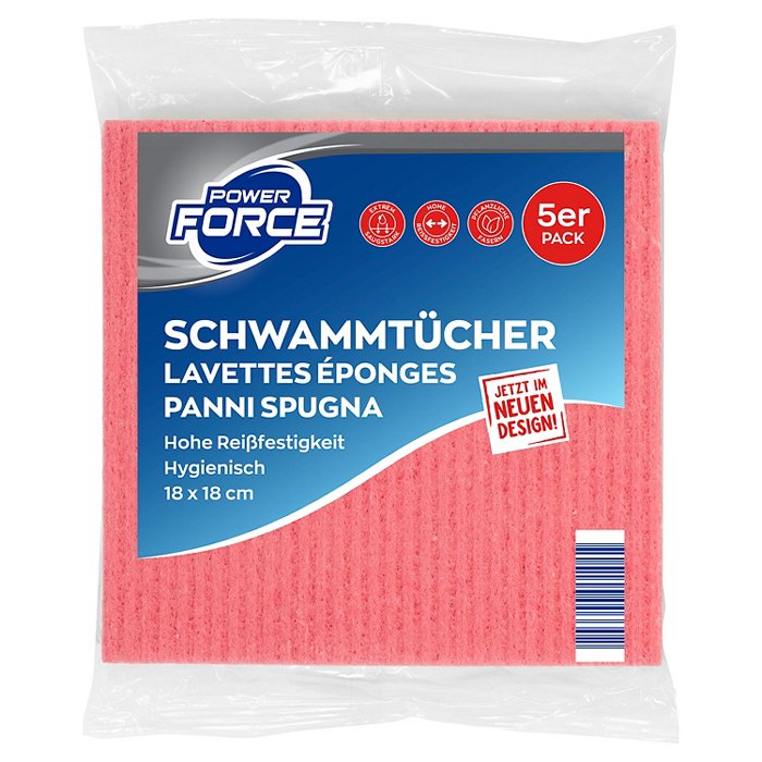 POWER FORCE Schwammtuch 5er Packung