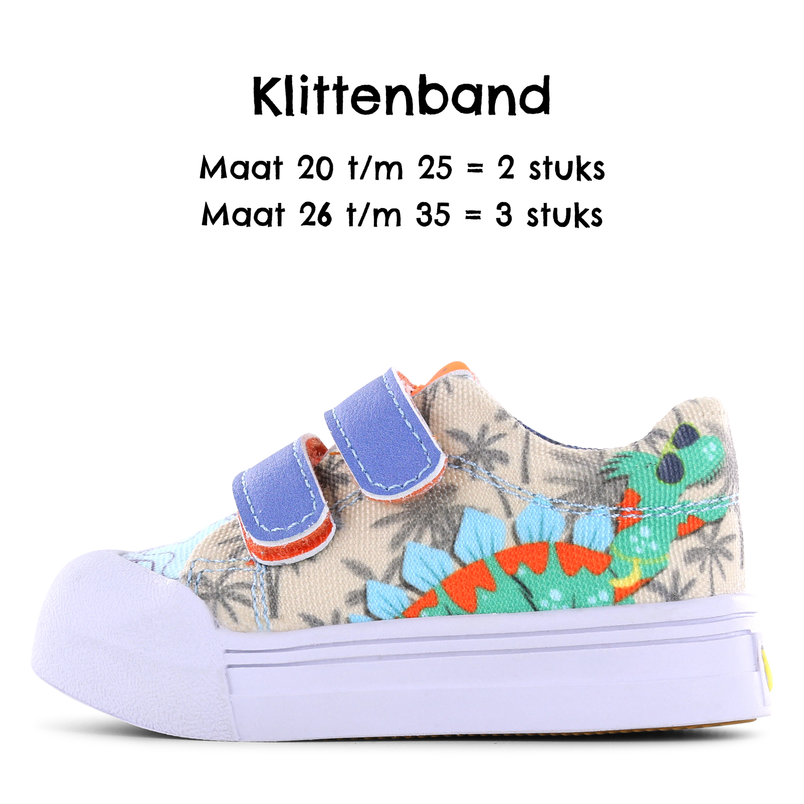 Go Bananas sneaker klittenband - Dino Canvas | Jongens schoenen