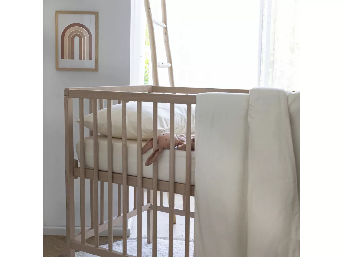 Housse de couette bébé coton lavé 80x120 - SOMEO Beige