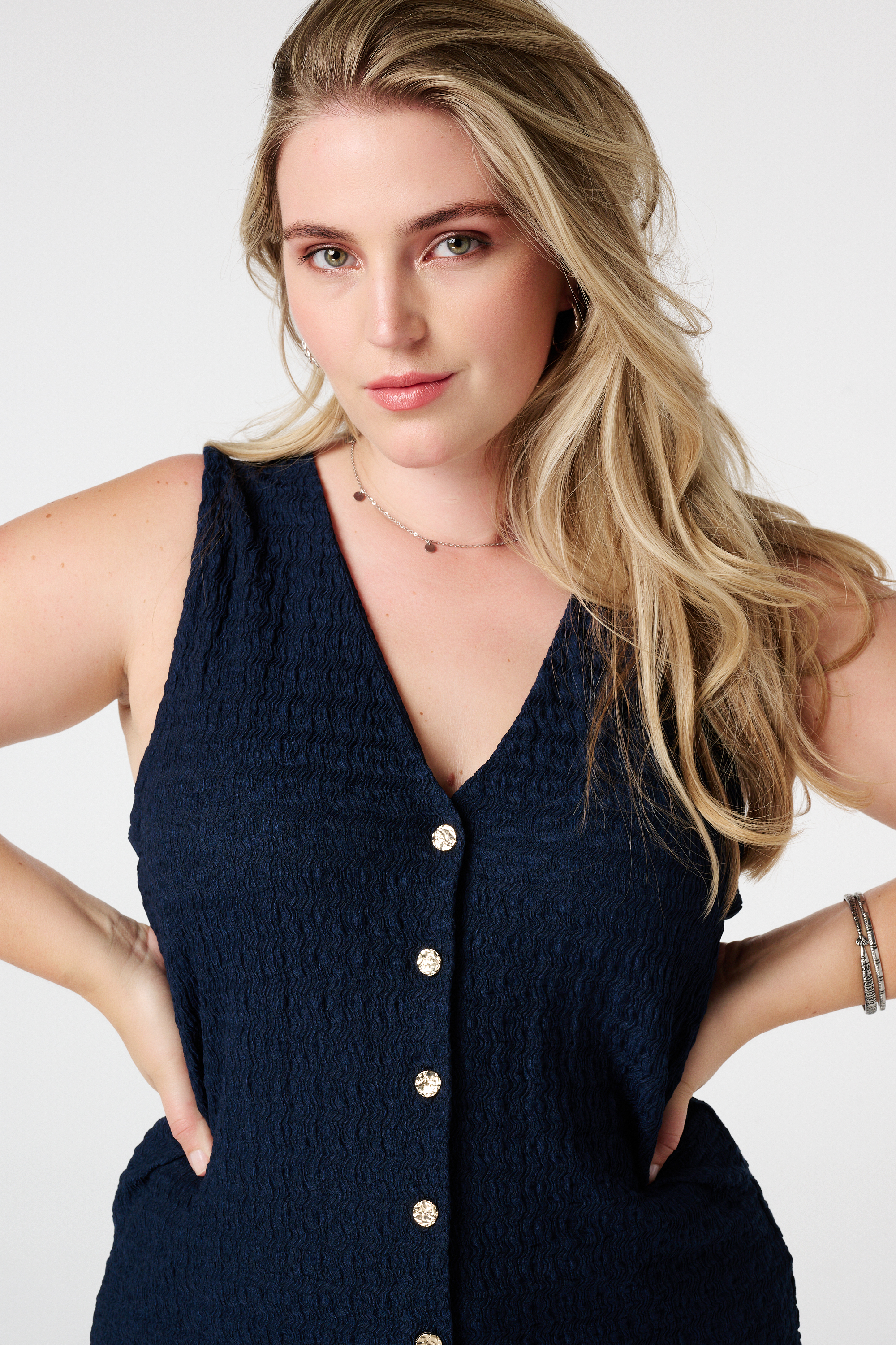 Gilet met stretch Navy blauw