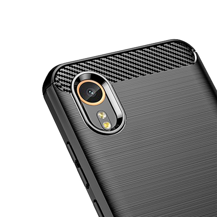 Samsung Galaxy Xcover 7 Gummi Case Schutzhülle Carbon Look - Schwarz