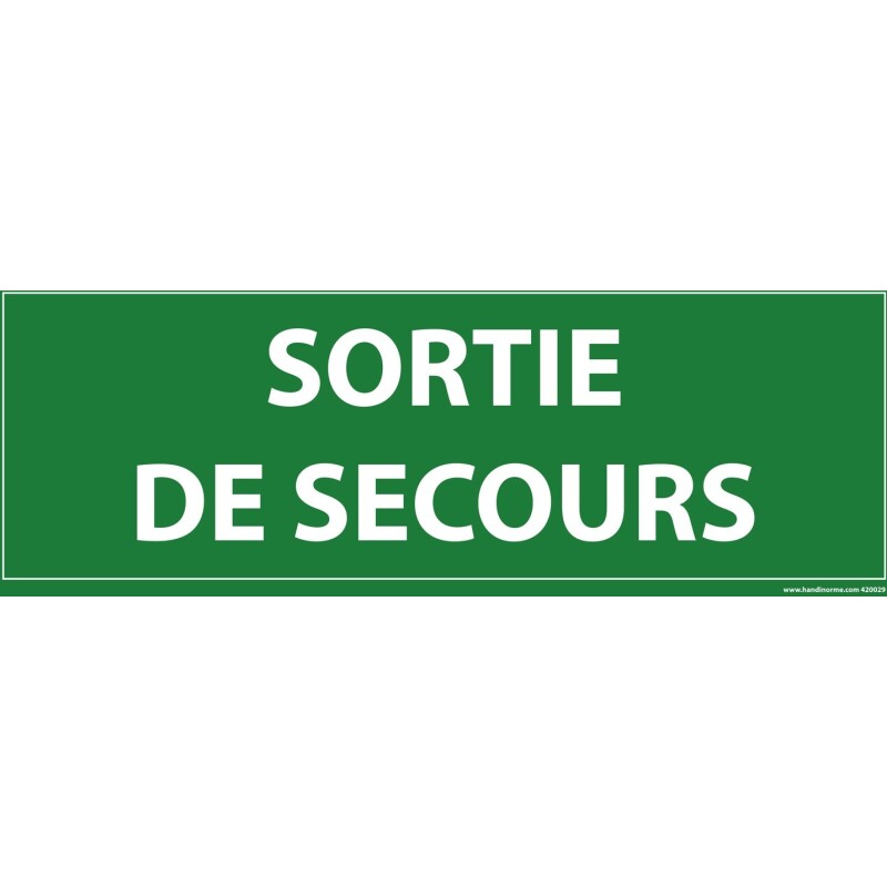 Panneau Sortie de secours - fond vert