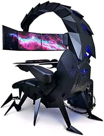 KSWBD Office Chair Game Cockpit, Gaming -Stuhl Ergonomic Office Chair PC Chair mit Massage Lendenwirtschaft, PU Leder High Back a