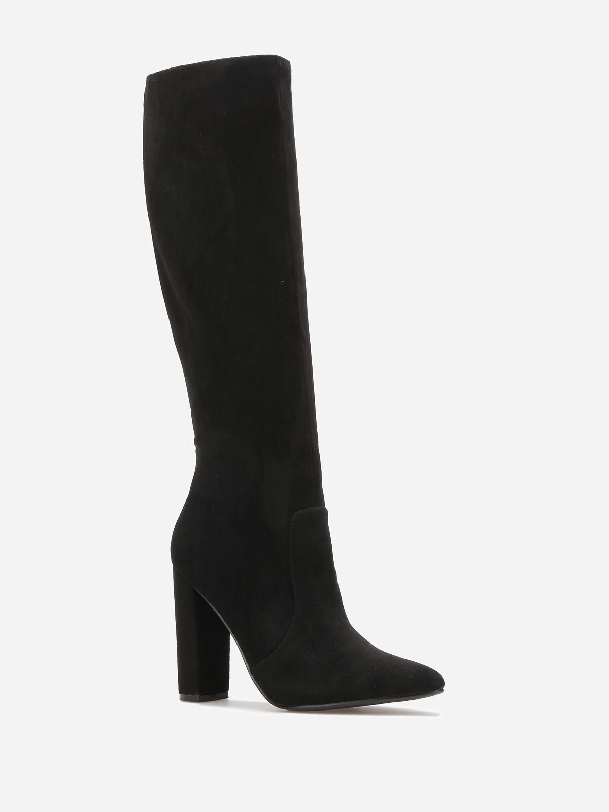 Bottes en suédine à bout pointu- Noir