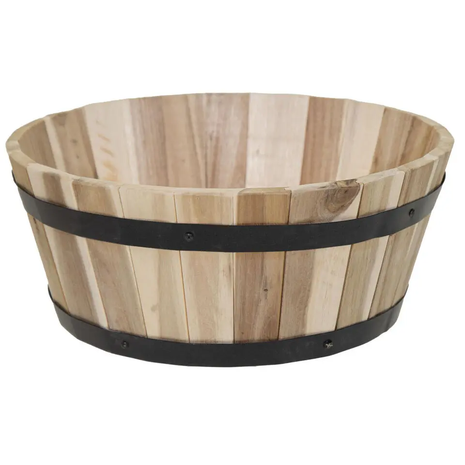Mega Collections Plantenbak/bloempot Barrel - D46 x H19 cm