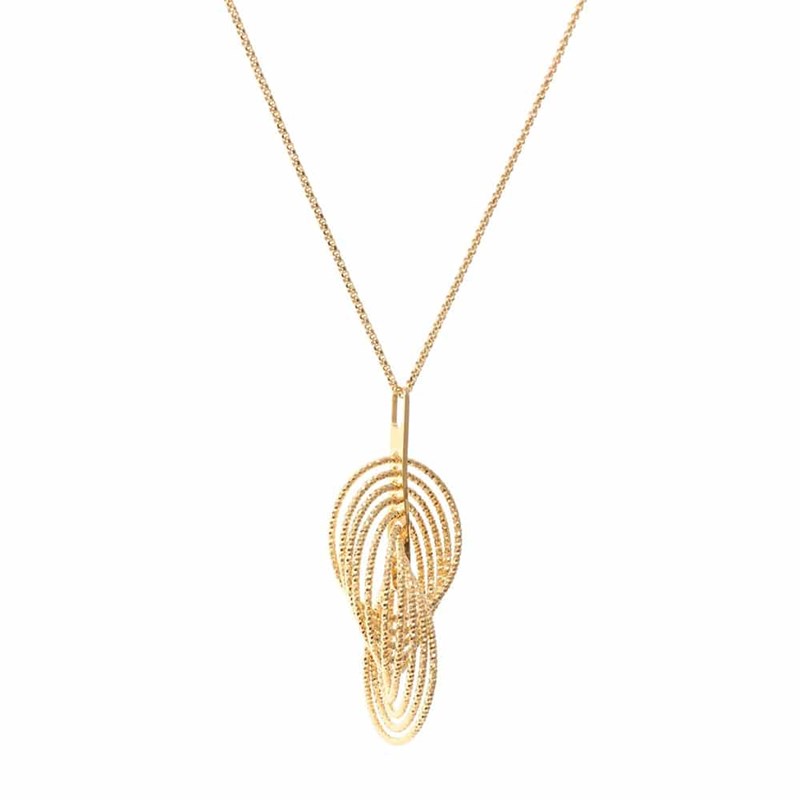 Collier Argent Doré Diamanté Spirale Vertigo