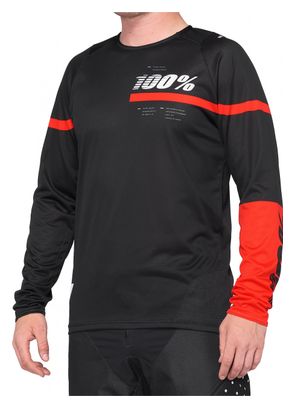 Maillot Manches Longues 100% R-Core Noir / Rouge