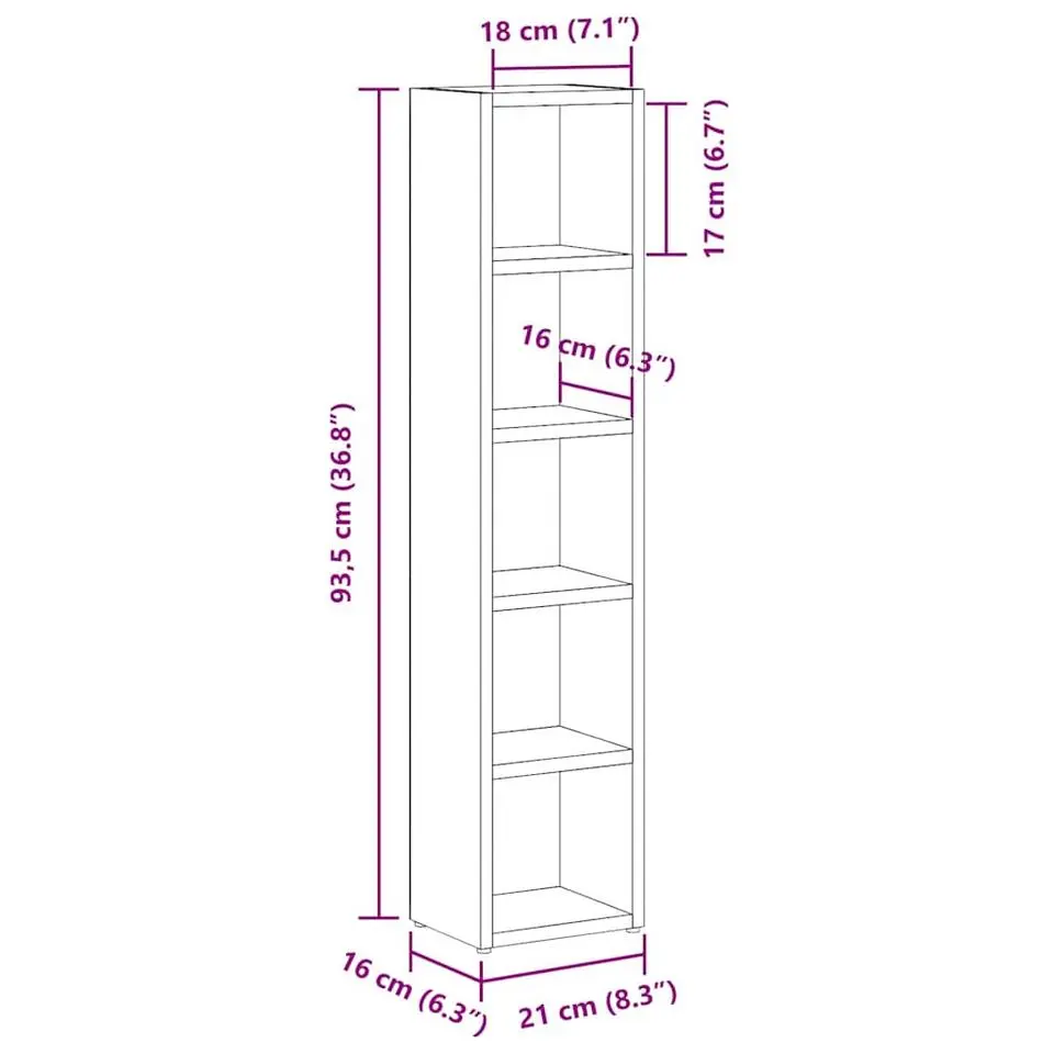 vidaXL - Cd-kast - Zwart - Bewerkt hout - 2 stuks