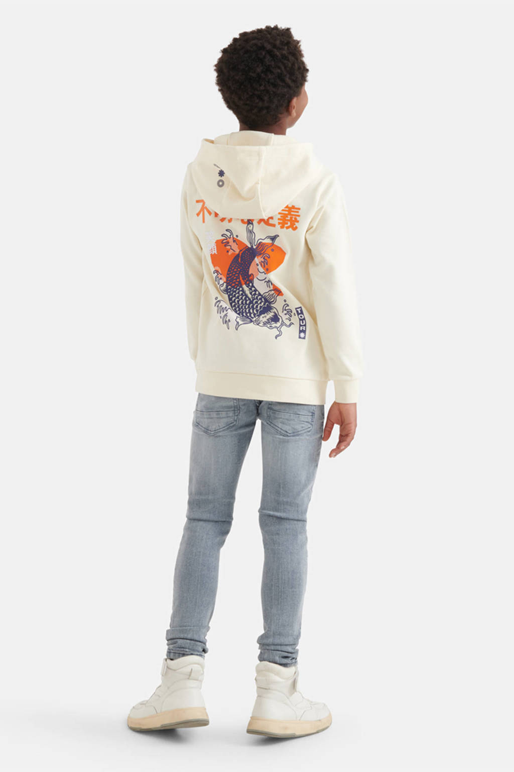 Shoeby skinny jeans Biker met slijtage grey denim