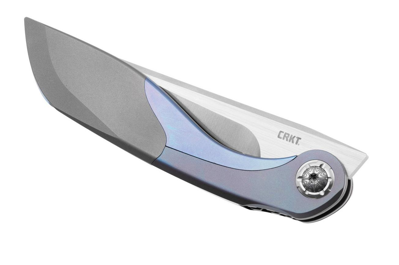 CRKT Fial 5671, Satin M390, Blue Titanium, zakmes met kurkentrekker, Princeton Wong design