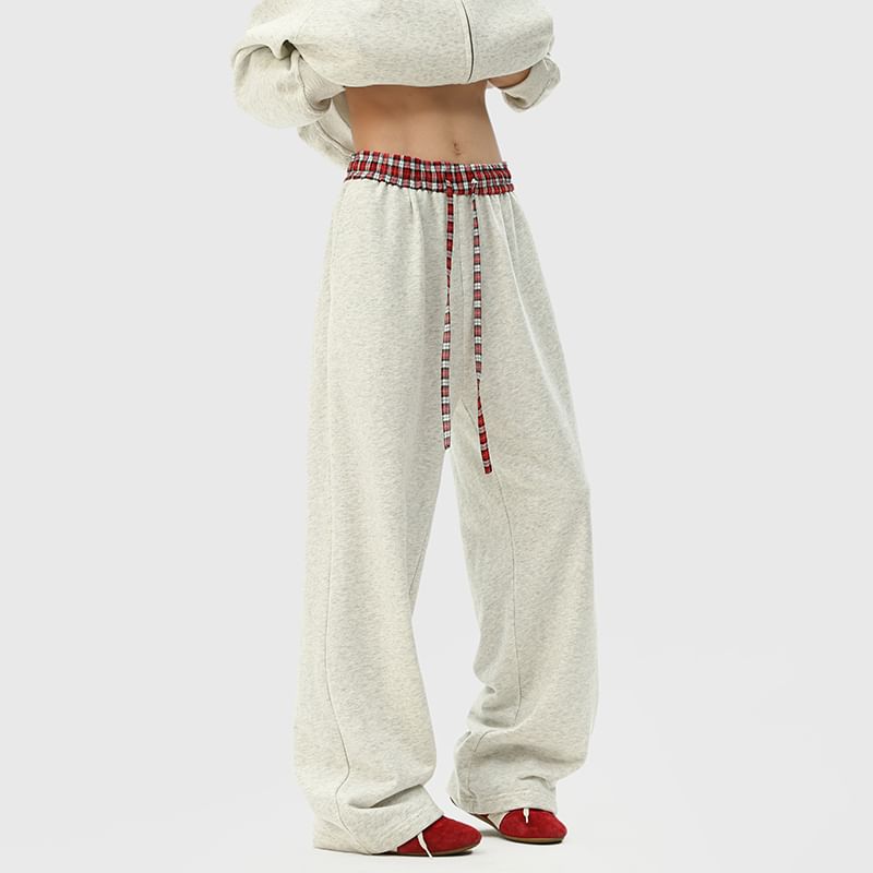 Kimeya - Hoge taille effen wijde broek