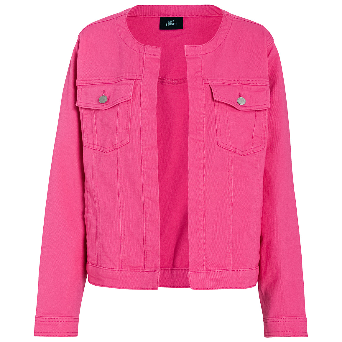 Gina Benotti Damen Jeansjacke ohne Verschluss pink
