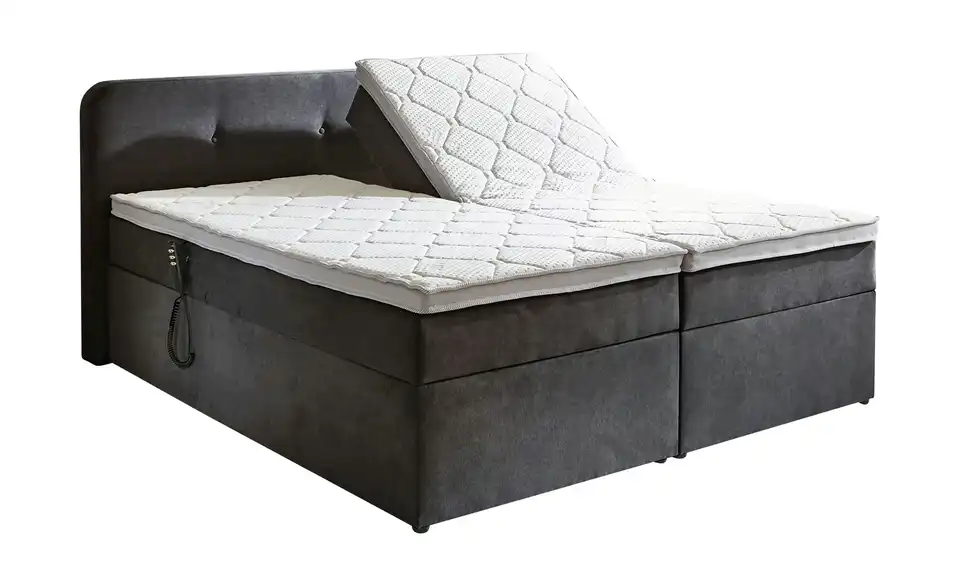 Boxbett elektrisch mit Stauraum Grau 180 cm