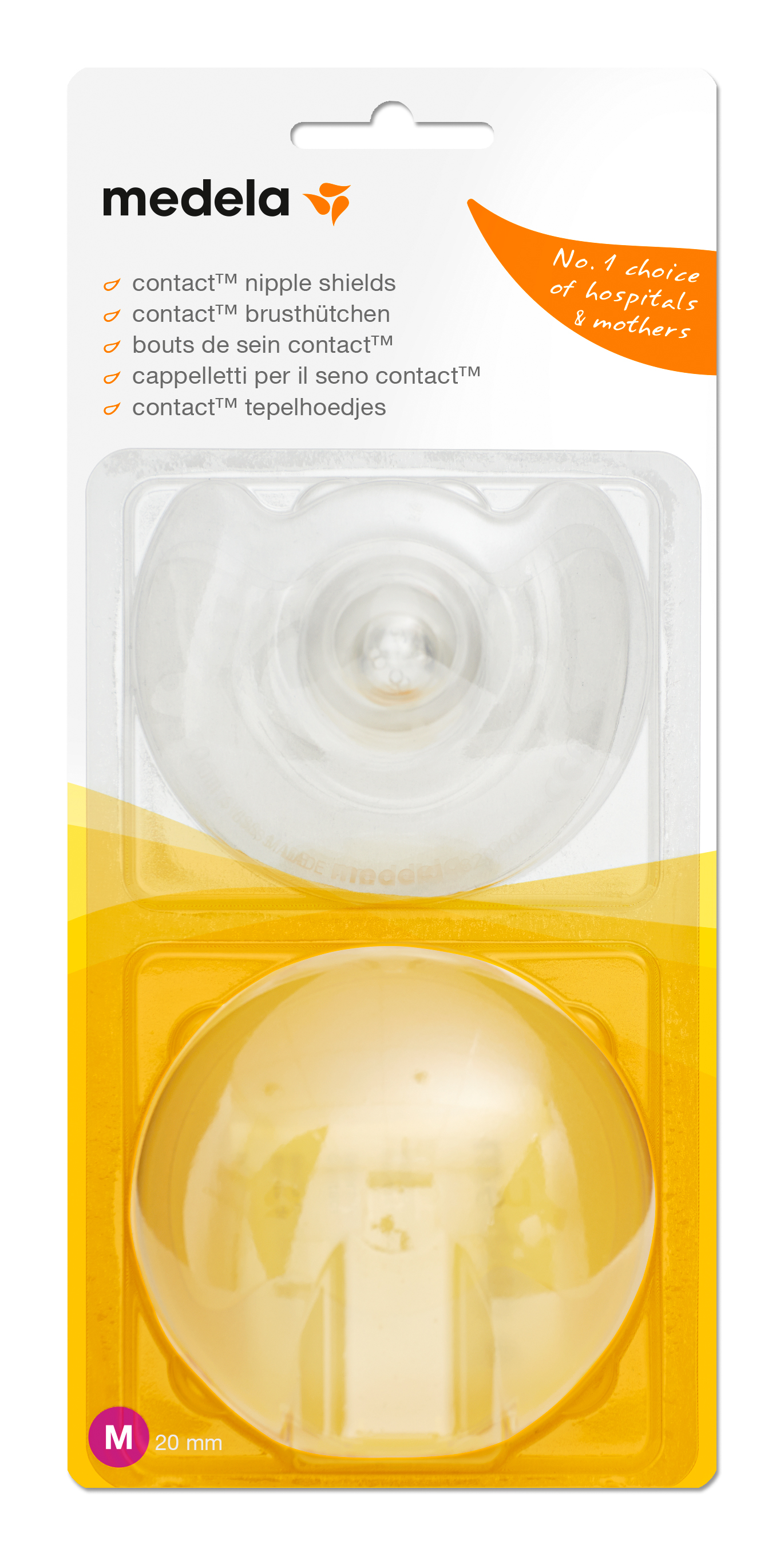 MEDELA Contact Brusthütchen M 20mm mit Box 1 Paar