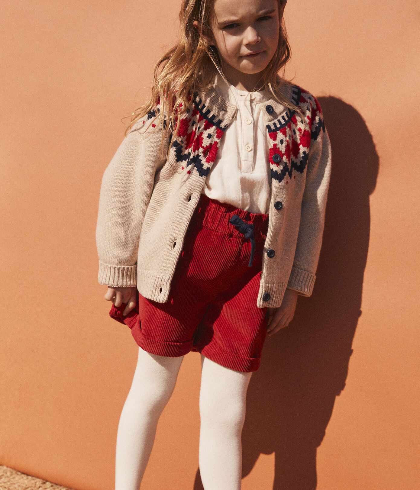 Short en velours côtelé enfant fille